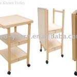 Brand-New Foldable Wooden Kitchen Trolley