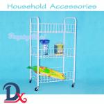 3 tier metal kitchen storage cart with wheels kitchen cart