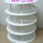 Wooden swivel 5 tirers shoe storage white color