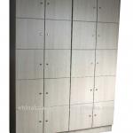 Traditional ten locker cabinet maple color