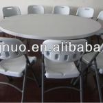 HNT183 Plastic Round Table with steel folding legs,folding table,plastic table