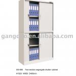 Two-section segregating shutter cabinet