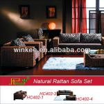 Brown Rattan Wicker Furniture Sofa Set for Cafe