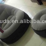 Inflatable Air sofa chair with stool in flock PVC fabric with electric pump