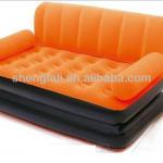 Flocking inflatable air bed,double floating inflatable bed