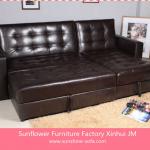 Leather Corner Group Sofa Bed