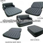 5 in 1 Air Sofa Bed made of PVC,flocked PVC