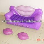 purple lip shape inflatable sofa chair