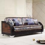 Reclining 3 seater wooden carved sofa-OKS-three seater sofa 078