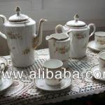 Antique French porcelain coffee set, Limoges, about 1950