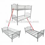 detachable antique silvery metal bunk bed-BED-M-09