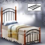 Single Steel Bed Frame with Wood Stand