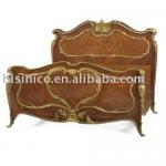French marquetry bronze and wood bedroom furniture set