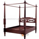 Teak Antique Beds - 4 Four post bedroom set - Balinese style furniture Jepara Indonesia wood furniture manufacturer and supplier