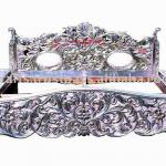 Carved Silver King Size Bed (Silver furniture from India)-VSB-003