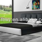 Modern platform leather bed Queen size