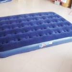 2012 Hot Sale PVC Made Double Flocked Airbed/foot pump airbed/top flocked airbed/pvc airbed