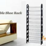 10 layer stacking shoe rack with cover(FH-SR00610)