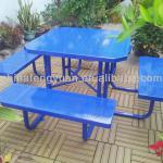 Outdoor metal picnic table, galvanized steel tables, disassembled picnic tables