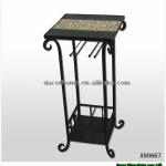 2013New Design Antique Small Metal Table With Wood Top Outdoor Furniture