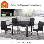 T-123-1 latest modern high quality round cheap glass extendable dining table