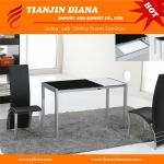 hot selling glass dining table and chair with locker