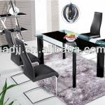 JC-51 modern metal glass dining table