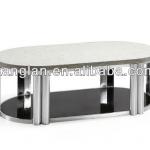 marble coffee table center table with stainless steel and glass base