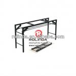 steel folding table with glass/Stainless steel cover