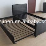 2014 modern bed new design bedroom furniture bed with leather package around metal bed-JNB001