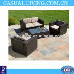 Outdoor Patio Furniture Brown All-weather PE Wicker 4pc Sofa Seating Set