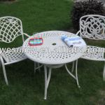 Metal top round dining table and chair/Garden oasis patio furniture factory direct wholesale