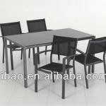2014new style aluminum furniture set,outdoor furniture set,sling chair+glasstable