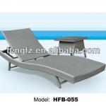 2014 high quality rattan furniture aluminum beach sun lounger hot sale in Europe