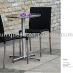 West S/S rattan chair and Stainless-steel table outdoor stool