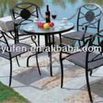 outdoor black cast aluminum chair and table-YFCT10