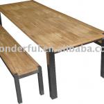 WF1605 garden stainless steel and teak bench set furniture