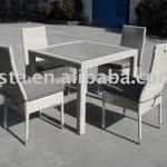 high back rattan wicker dining set