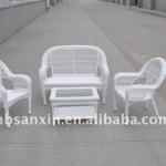 4pcs white rattan garden set-C2021R set