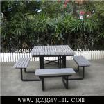 2013 china Hot sale high quality outdoor garden steel picnic table/ HDPE wood picnic table-C-007-4