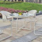5pcs white outdoor rattan furniture set UNT-R-1067B