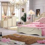 JHY902 wooden piano paint matte cream white bedroom furniture, leather headboard romantic wedding bedroom furniture set