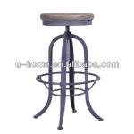 Recycled Wood and Iron Bar Stool (H2019)