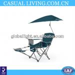 New Blue SportBrella Folding Recliner Beach Garden Chair w/ Footrest &amp; Umbrella