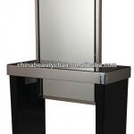 black salon station mirrors with locker