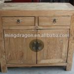 antique furniture /Two door two drawer natual wood cabinet