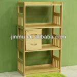 Living room pine wooden storage rack with drawers