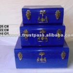 Iron storage trunks without patterns powder coated