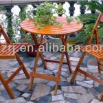 3pcs garden folding wooden table and chair set