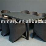2013 Hot Sell Rattan Dining Set Table And 8 Chair Outdoor Furniture-HS-9088